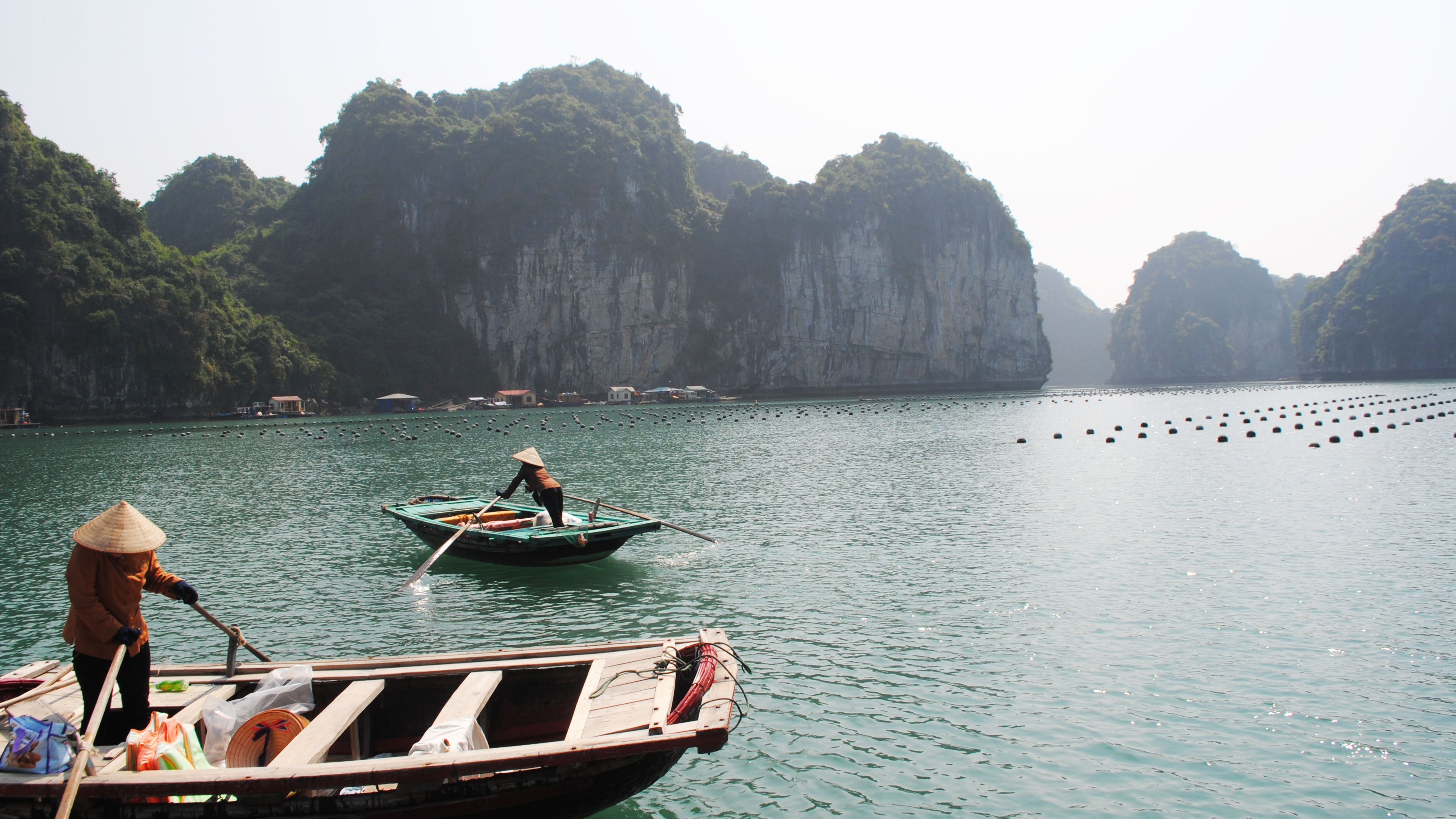 Small boats In Halong Bay Vietnam